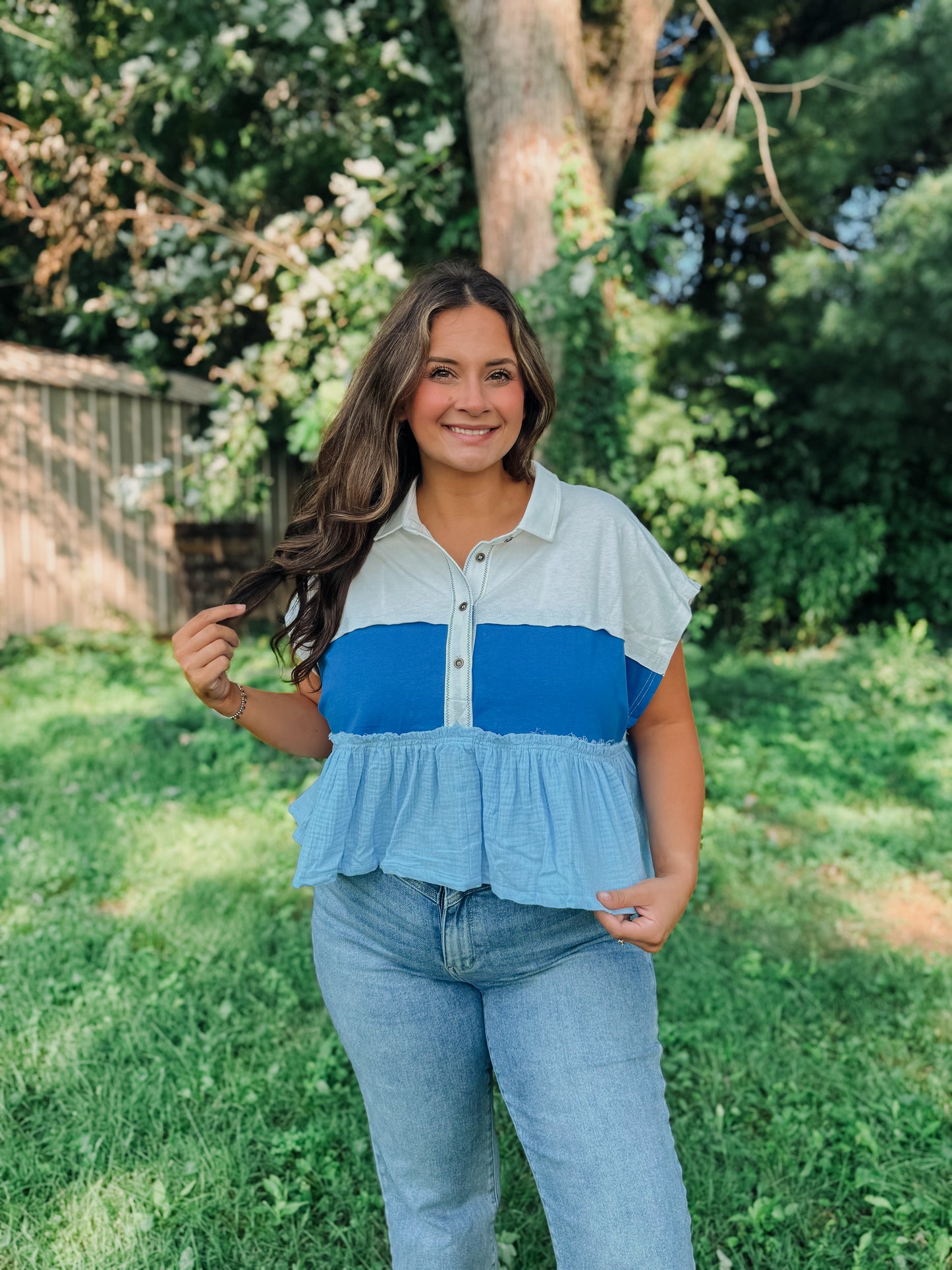 Periwinkle Babydoll Blouse