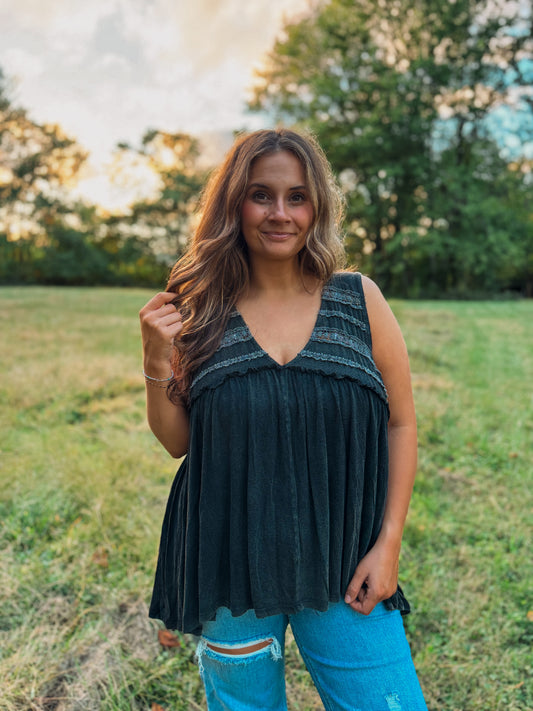 Autumn Black Lace Tank