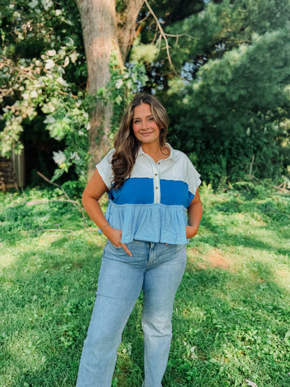 Periwinkle Babydoll Blouse