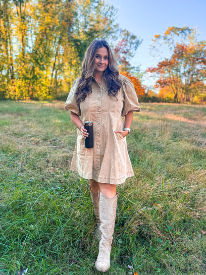 Latte Denim Dress