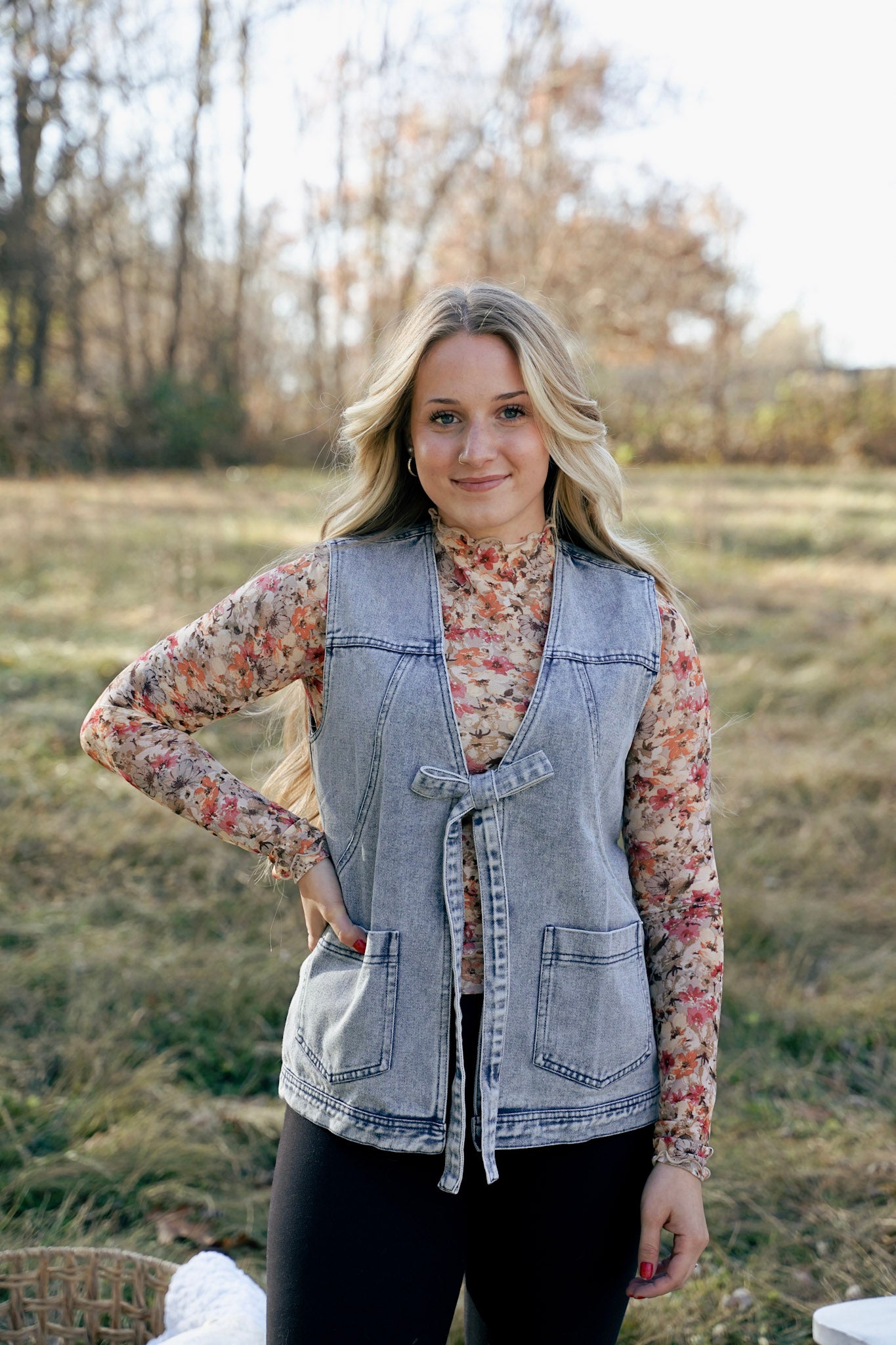 The Marilyn Vintage Top — Floral Mesh Layering Essential