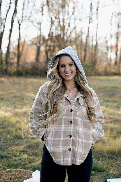 The Aspen Hooded Plaid Shacket