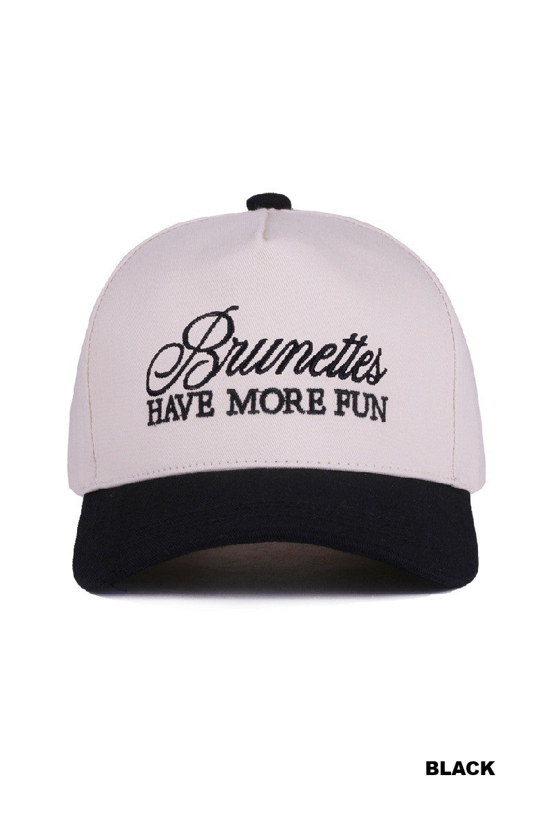 Brunettes Have More Fun Hat - Ash Mocha + Black