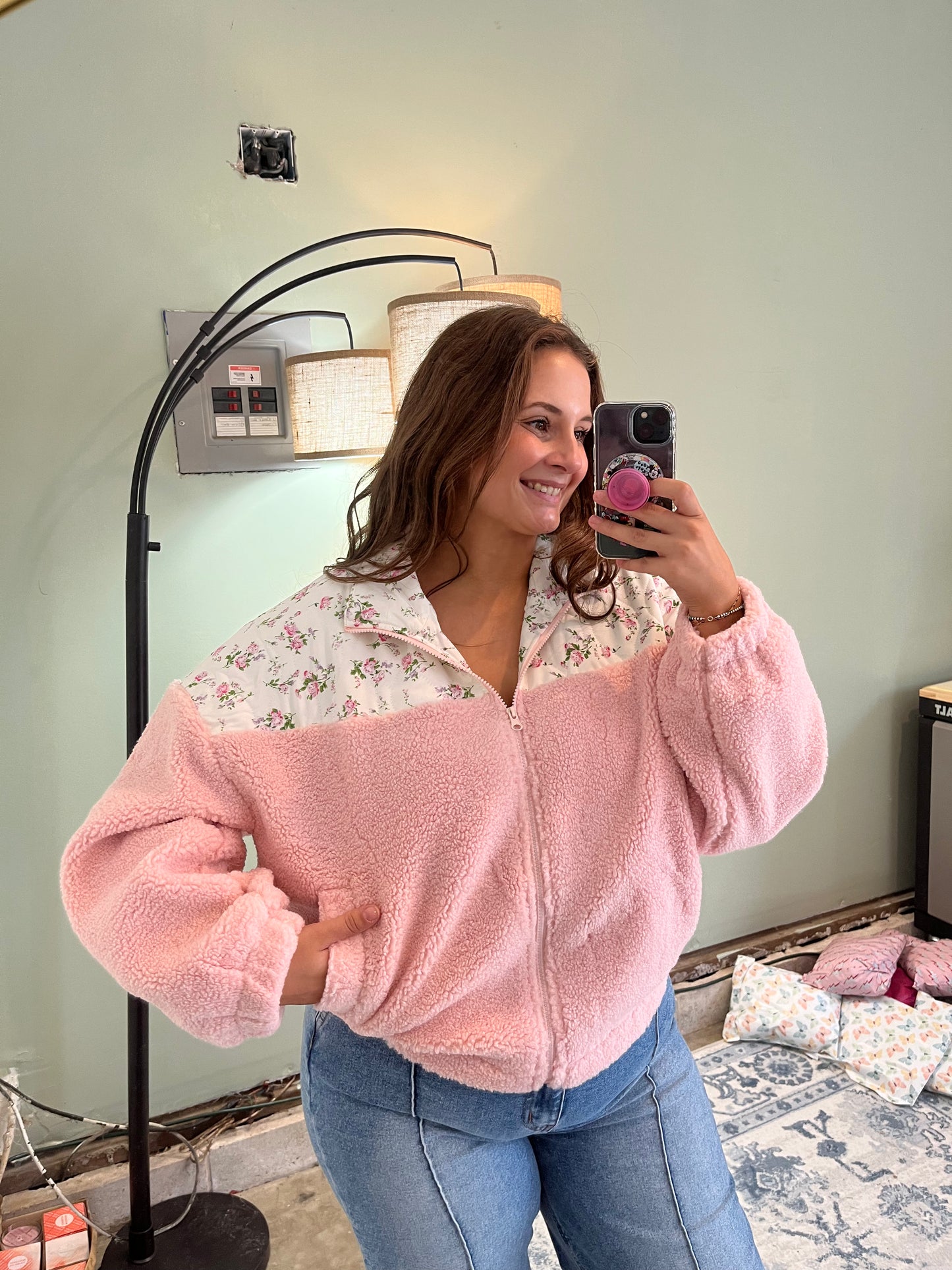 Glenda Floral Fleece Jacket