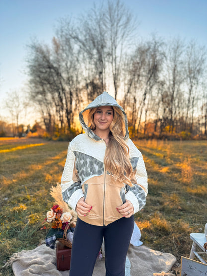 POL Mocha Cake Quilted Jacket