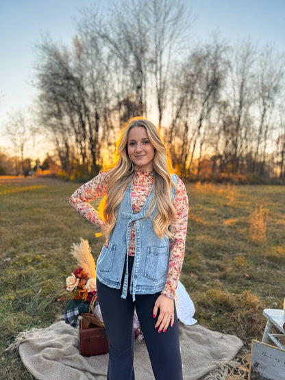 The Marilyn Vintage Top — Floral Mesh Layering Essential