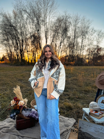 POL Mocha Cake Quilted Jacket