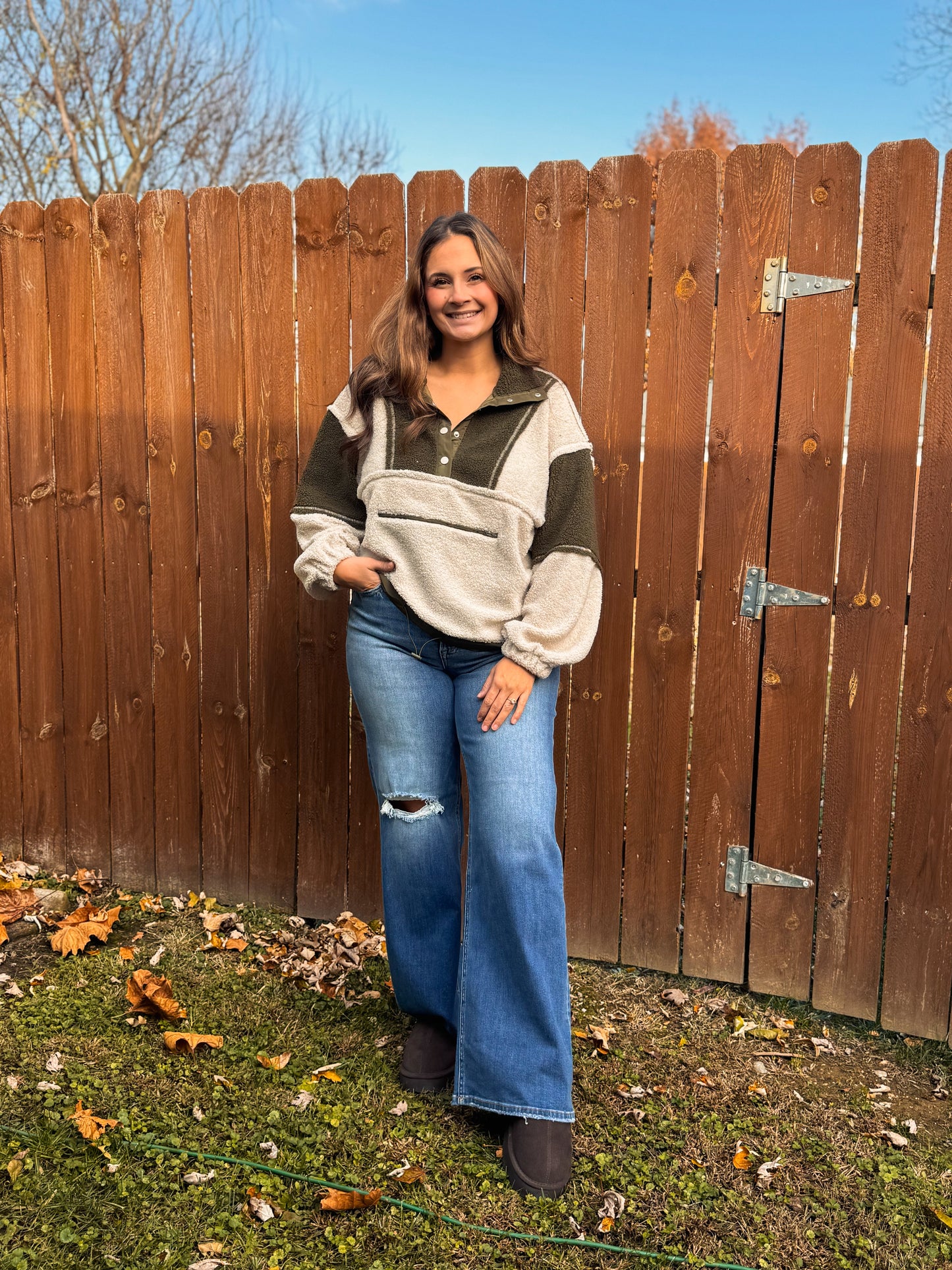 The Alpine Trail Pullover — Olive & Cream