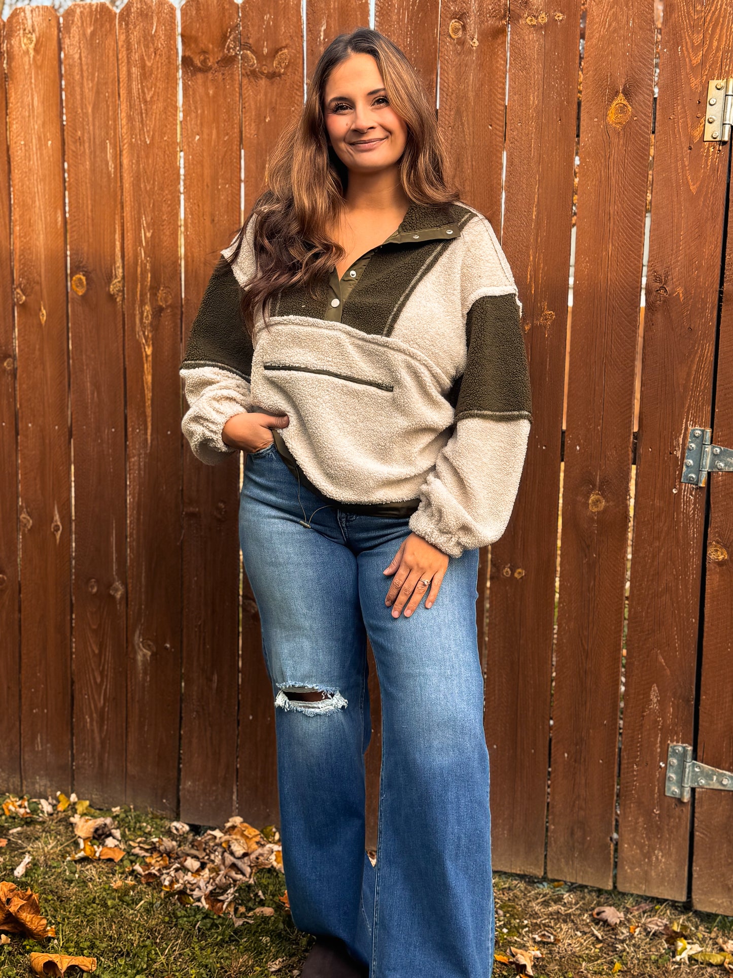 The Alpine Trail Pullover — Olive & Cream