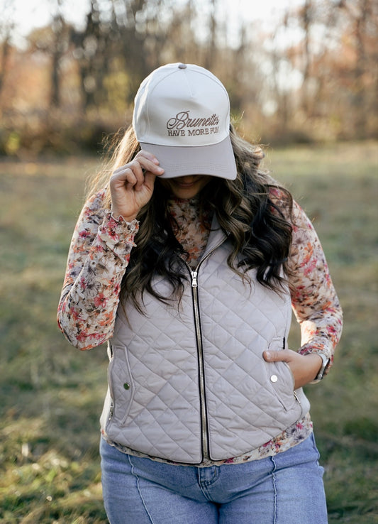 Brunettes Have More Fun Hat - Ash Mocha + Black