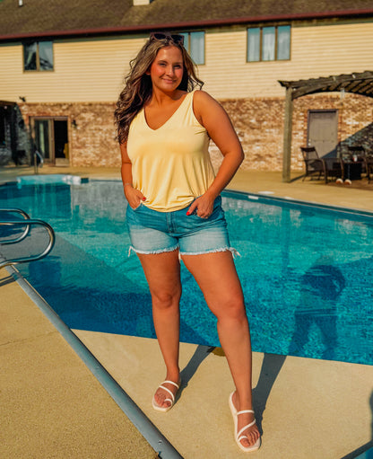 Banana Smoothie V-Neck Tank - Bamboo