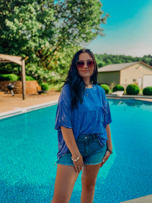 Summer Pocket Tee - Indigo