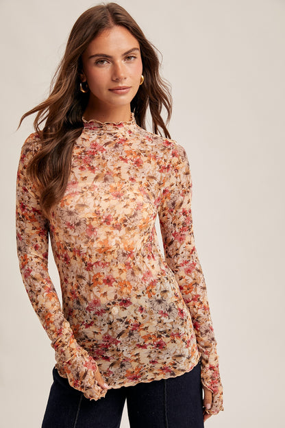 The Marilyn Vintage Top — Floral Mesh Layering Essential