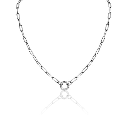 Stainless Steel Paperclip Charm Keeper Necklace